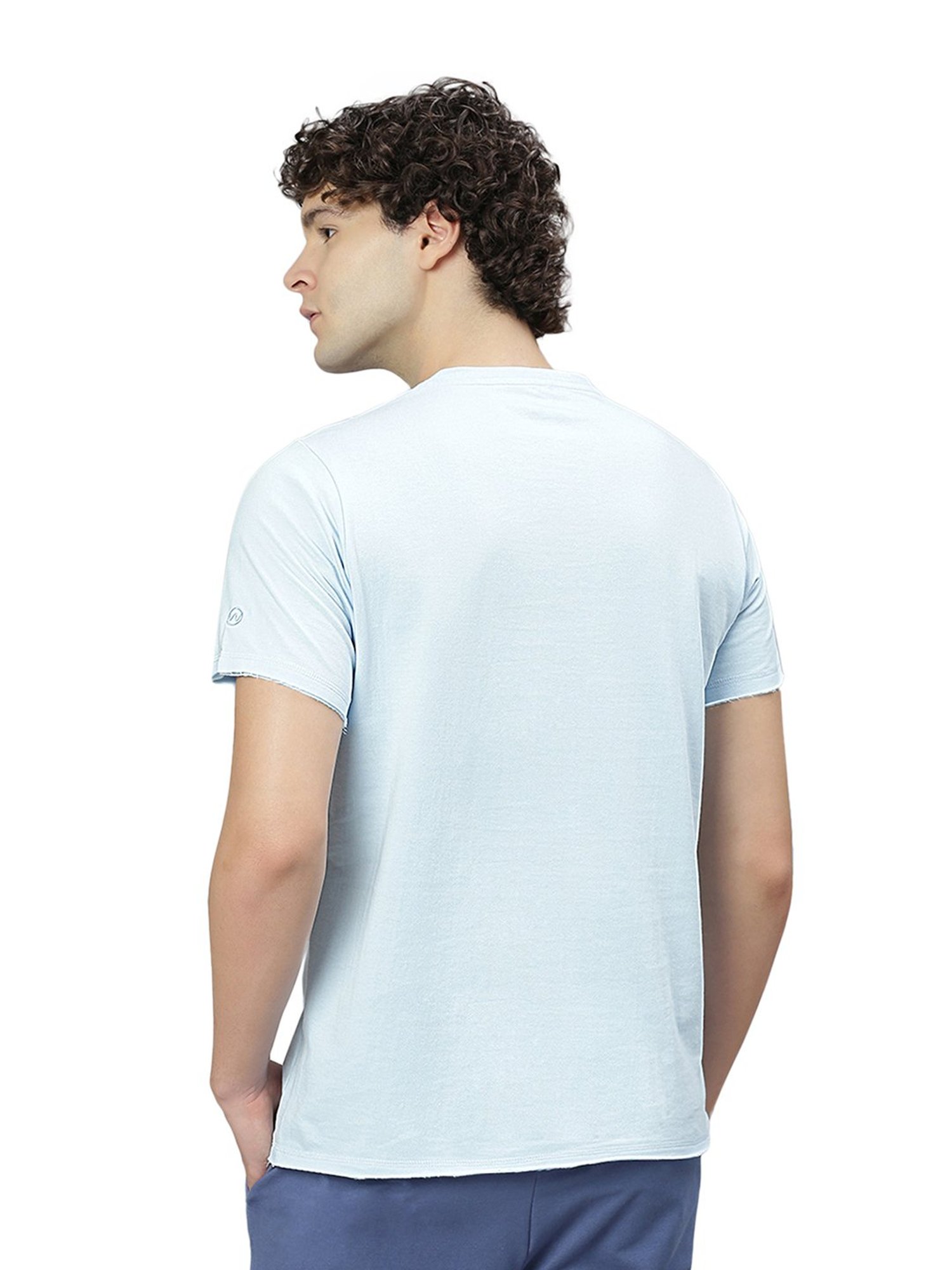 Slowave Light Blue Regular Fit T-Shirt