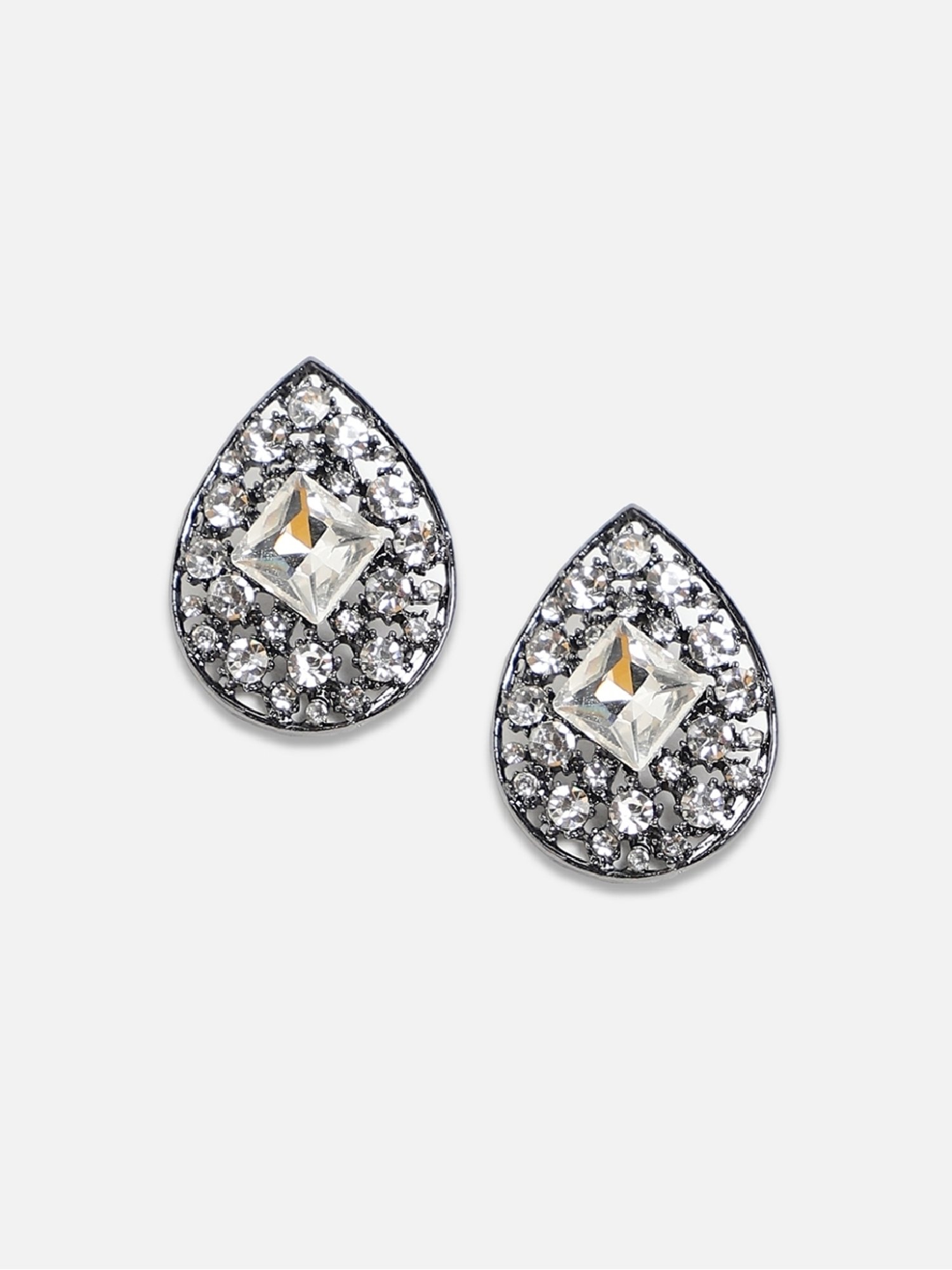 Sohi Women's Aurelia Adorn Drop Earrings  Chalice Silver