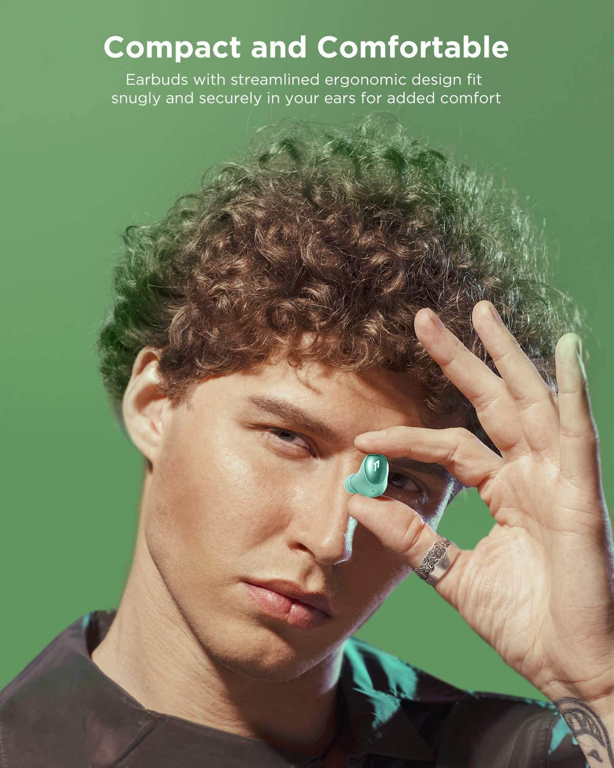 1MORE ColourBuds True Wireless Earbuds, Premium Bluetooth Earphones with Super Light-Weight Design, IPX5 Water Resistant, 22H Playtime, and Dual ENC Mic, for Workout, Sports, Home Office, Black