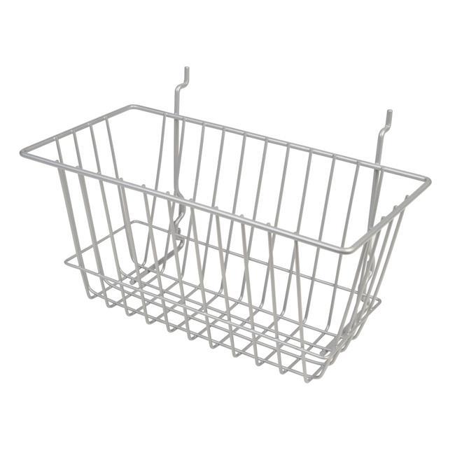 Econoco BSK17-EC 12 x 6 x 6 in. Narrow Basket, Epoxy Chrome - Semigloss