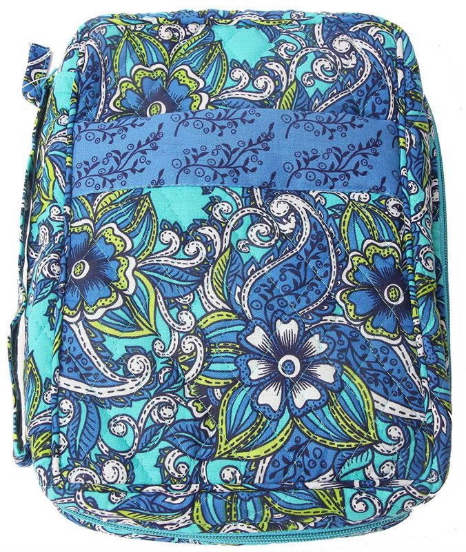 DIWI Medium Sizes 8.75 X 6.25 X 2.5 Inches Bible Cover Good Book Cover Quiltd Cotton Quilted Fabric (M, 1602F Blue Morning Glory)