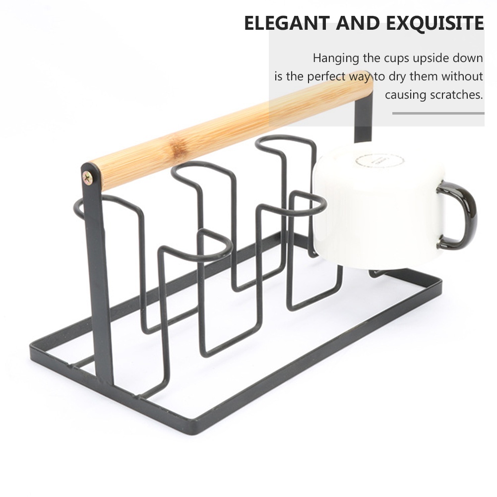 1Pc Nordic Style Water Cup Draining Rack Coffee Mug Storage Holder (Black)