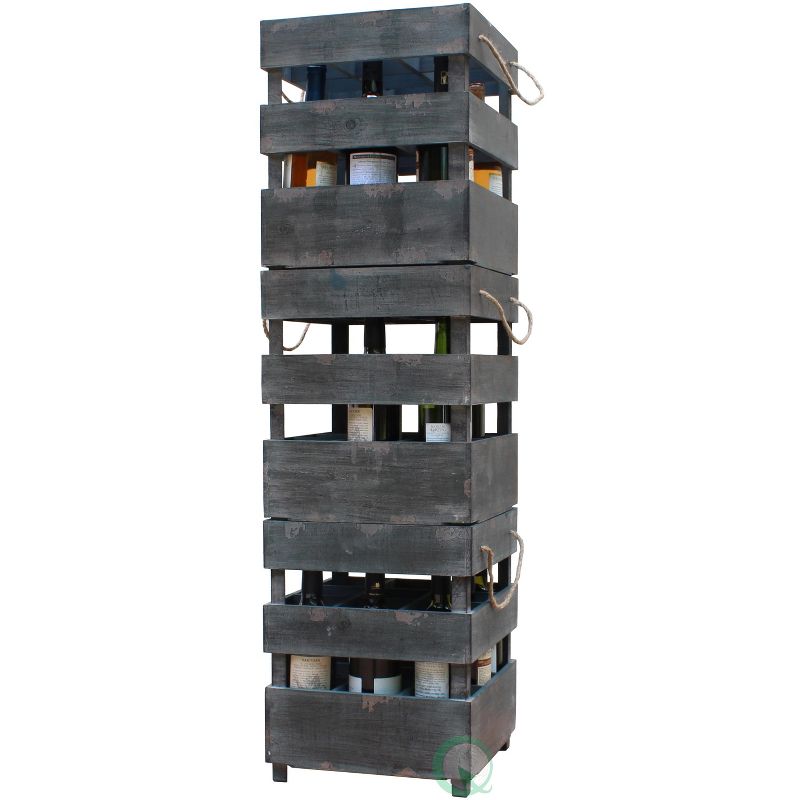 Vintiquewise Antique Style Stackable Wooden Wine Crates