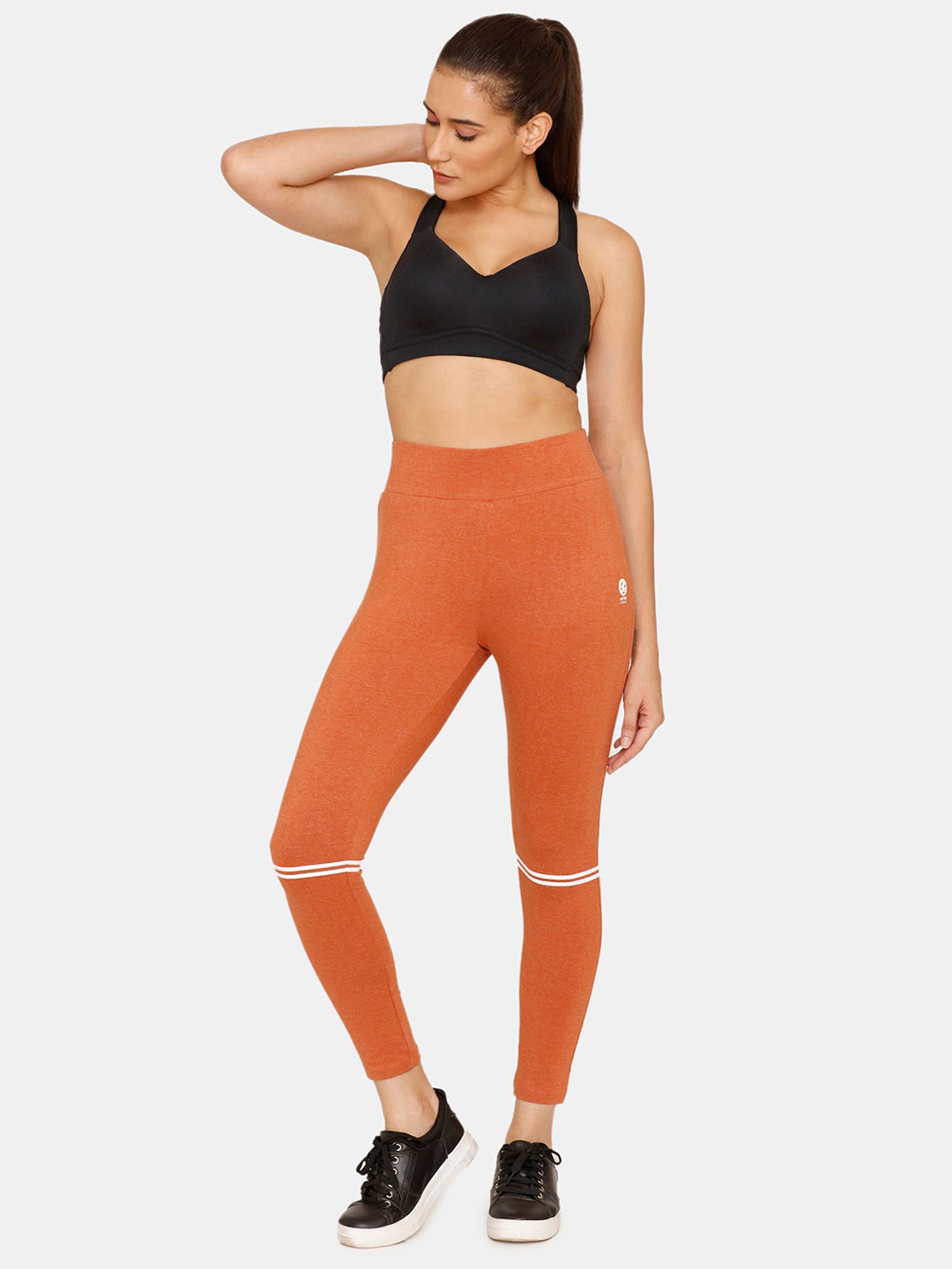 Rosaline by Zivame Rust Tights