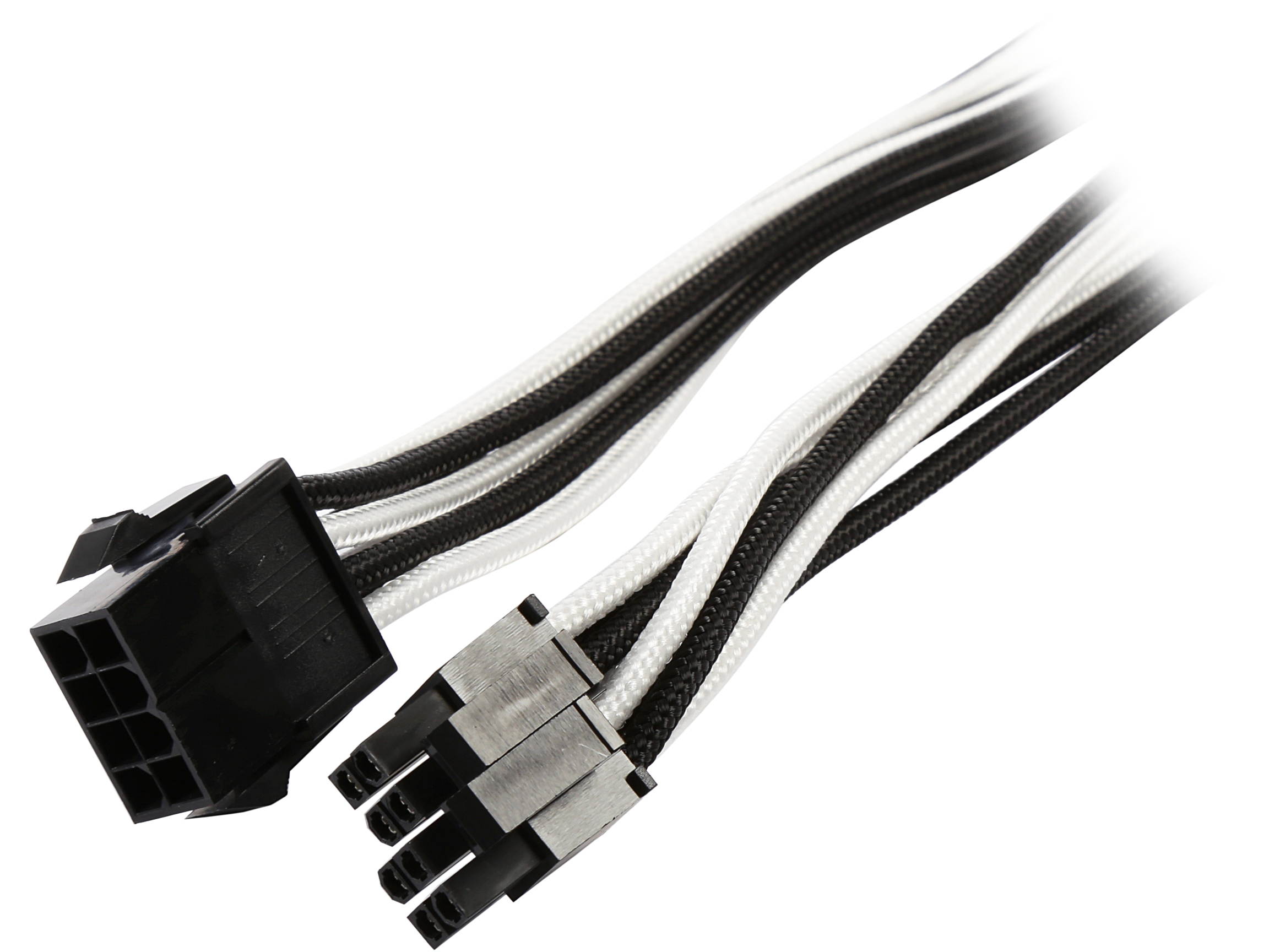 Phanteks PH-CB8P_BW 1.64 ft. (0.50 m) 8 to 8 (4+4 )Pin M/B Extension cable 500mm Length, Black/White