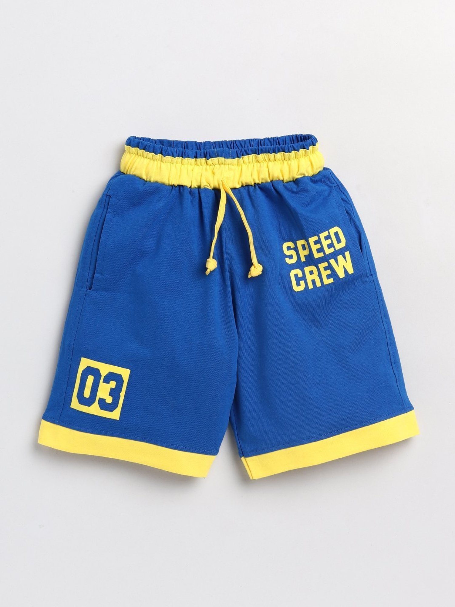 Todd N Teen Kids Blue & Yellow Cotton Printed Bermunda