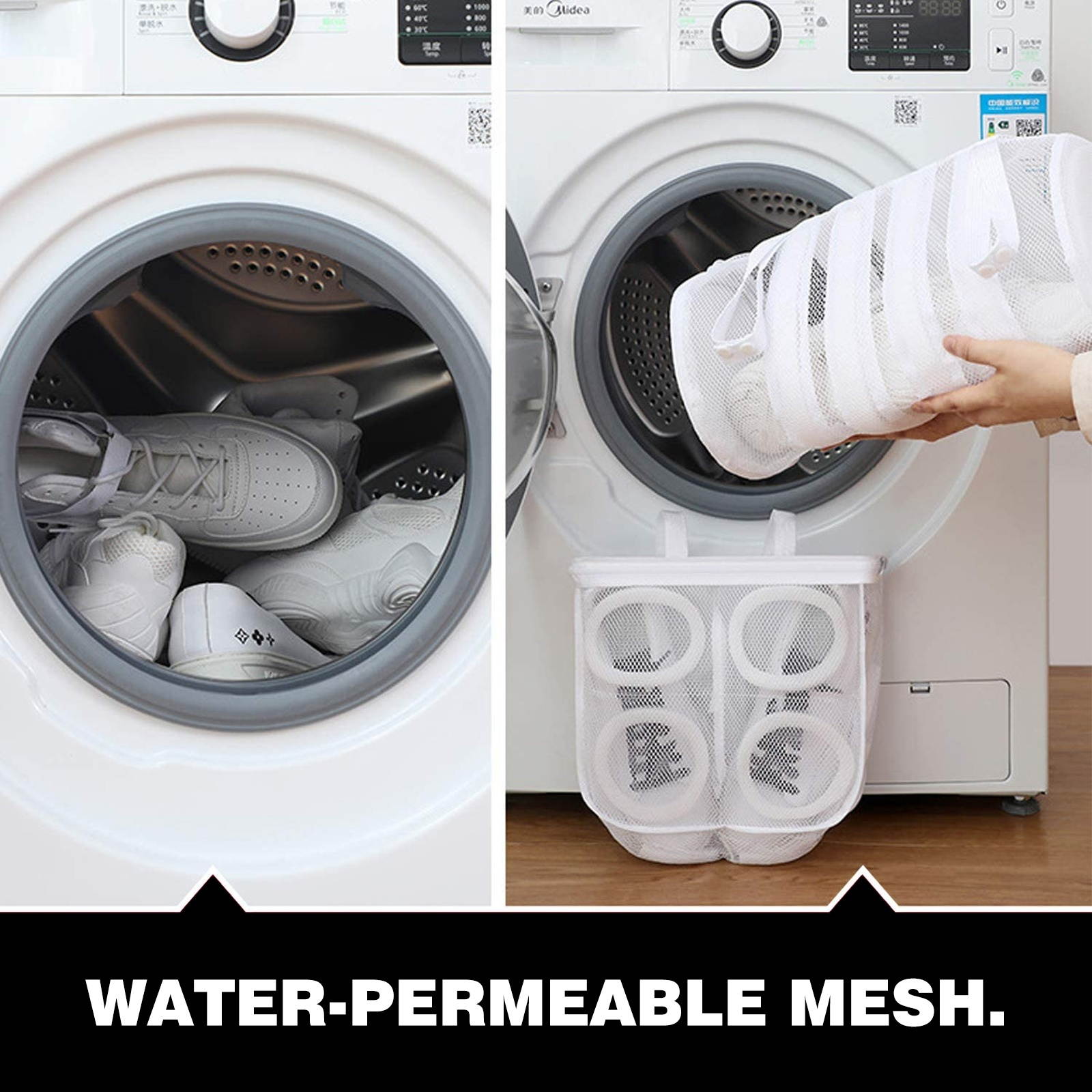 2pcs Durable Anti-winding Shoe Cleaning Bags Shoe Washing Bags Shoe Laundry Bags