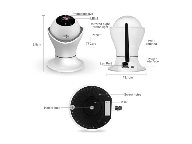 Inland NexHT Security Camera 1080p Full HD Pan/Tilt/Zoom Wireless IP Surveillance System with 3D Navigation Panorama View, Night Vision, Two-Way Audio