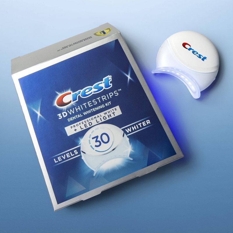 Crest 3DWhitestrips Professional White with LED Accelerator Light At-home Teeth Whitening Kit 30 Levels Whiter - 19ct