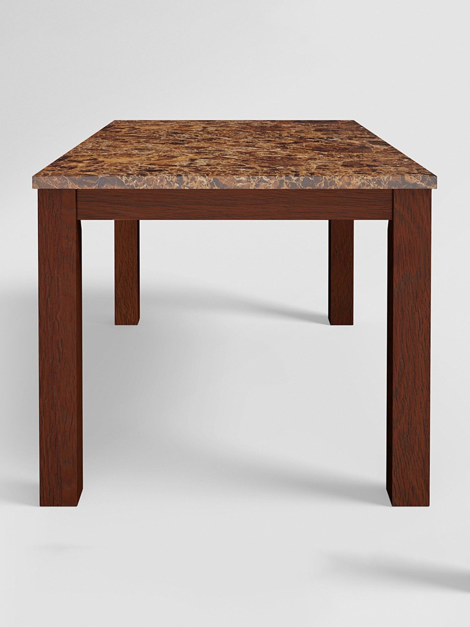 Godrej Interio Amber Brown Rubber Wood 6 Seater Rectangular Dining Table