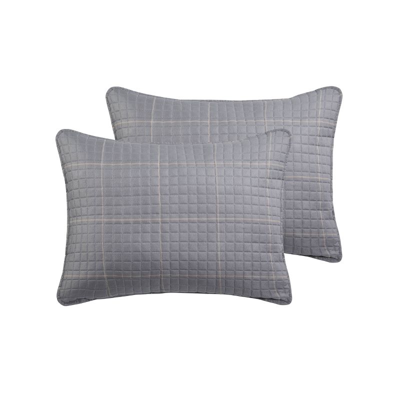 King 3pc Grid Quilt Set - Jade + Oake