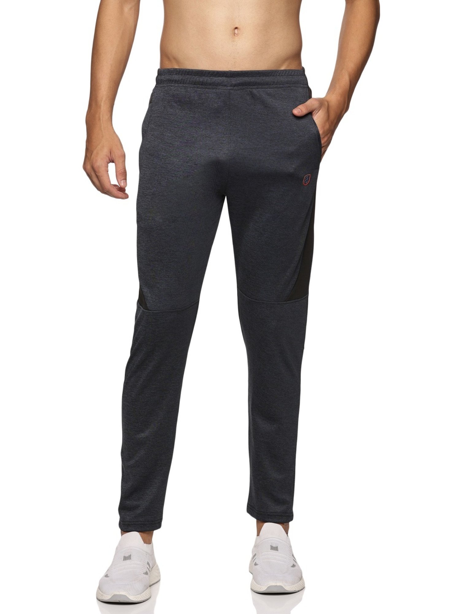 Domin8 Black Slim Fit Texture Trackpants