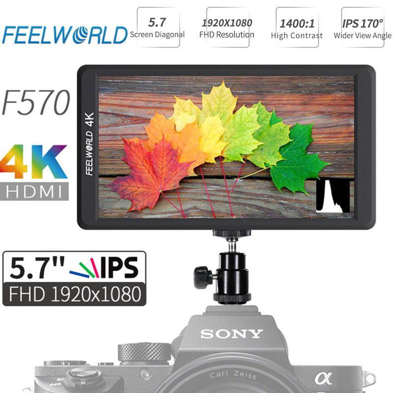 F570 5.7" 4K Mini camera Monitor+HDMI Input Output IPS Full HD 1920x1080 LCD monitoring for DJI ZHIYUN Gimbal Stabilizer