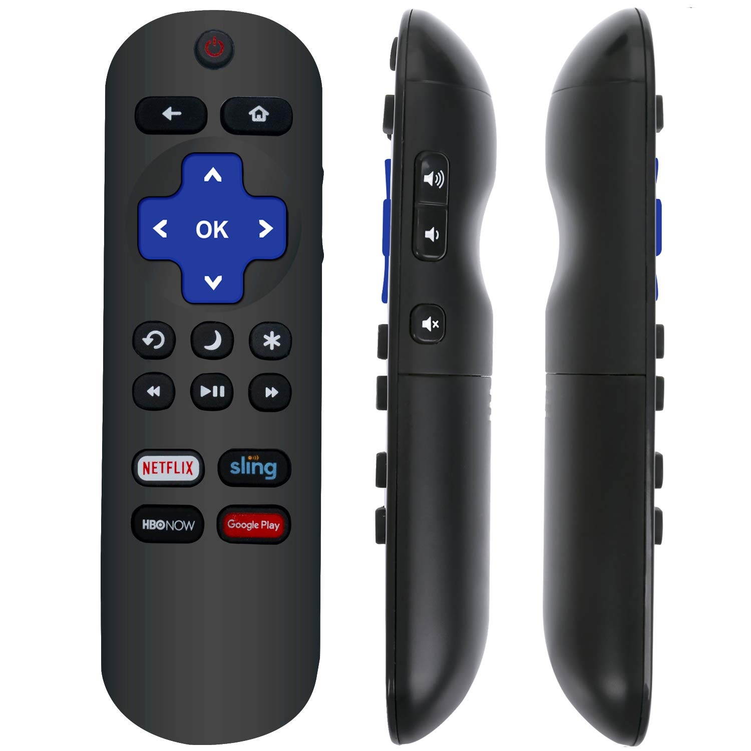 New NS-RCRUS-17 Remote Control fit for Insigia Roku TV NS-24ER310NA17 NS-24ER310CA17 NS-32DR310NA17 NS-32DR310CA17 NS-48DR510NA17 NS-43DR710NA17 with 4 Shortcut Keys Netflix Sling HBONOW Googleplay
