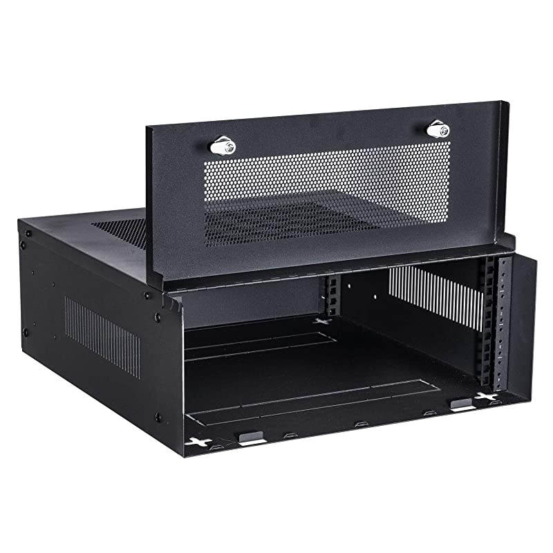 4U Heavy Duty 16 Gauge Steel DVR Security Lockbox with Swing Open Top 4U