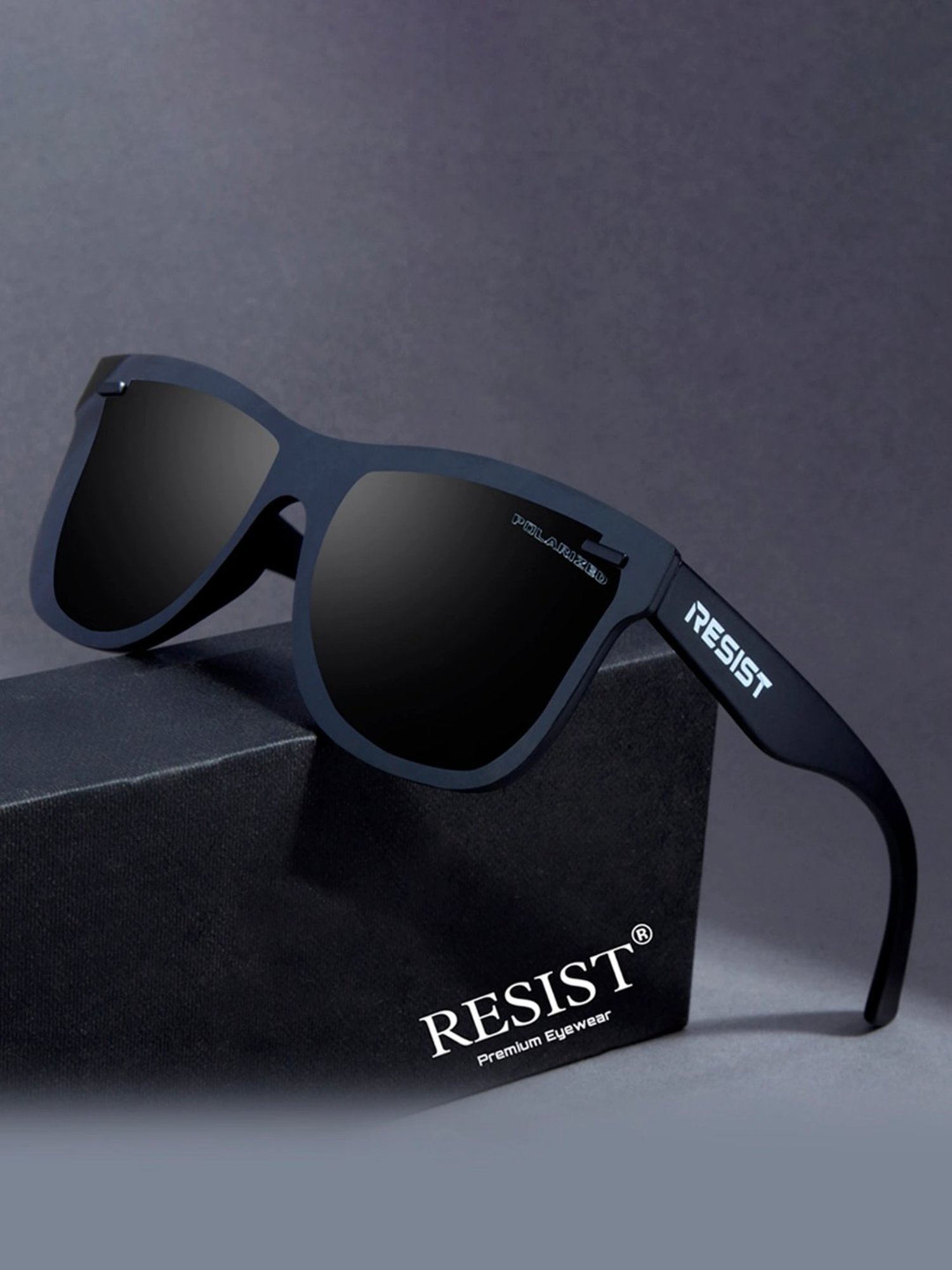 Resist Eyewear Black Polarized Unisex Sunglasses