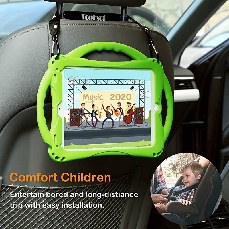 Kids case for New ipad 10.2 2020/2019, iPad 8th/7th Generation Case for Kids,with Tempered Glass Screen Protector and Strap,Premium Silicone Shockproof ipad 10.2" 2020/2019 Cover.. (Green)