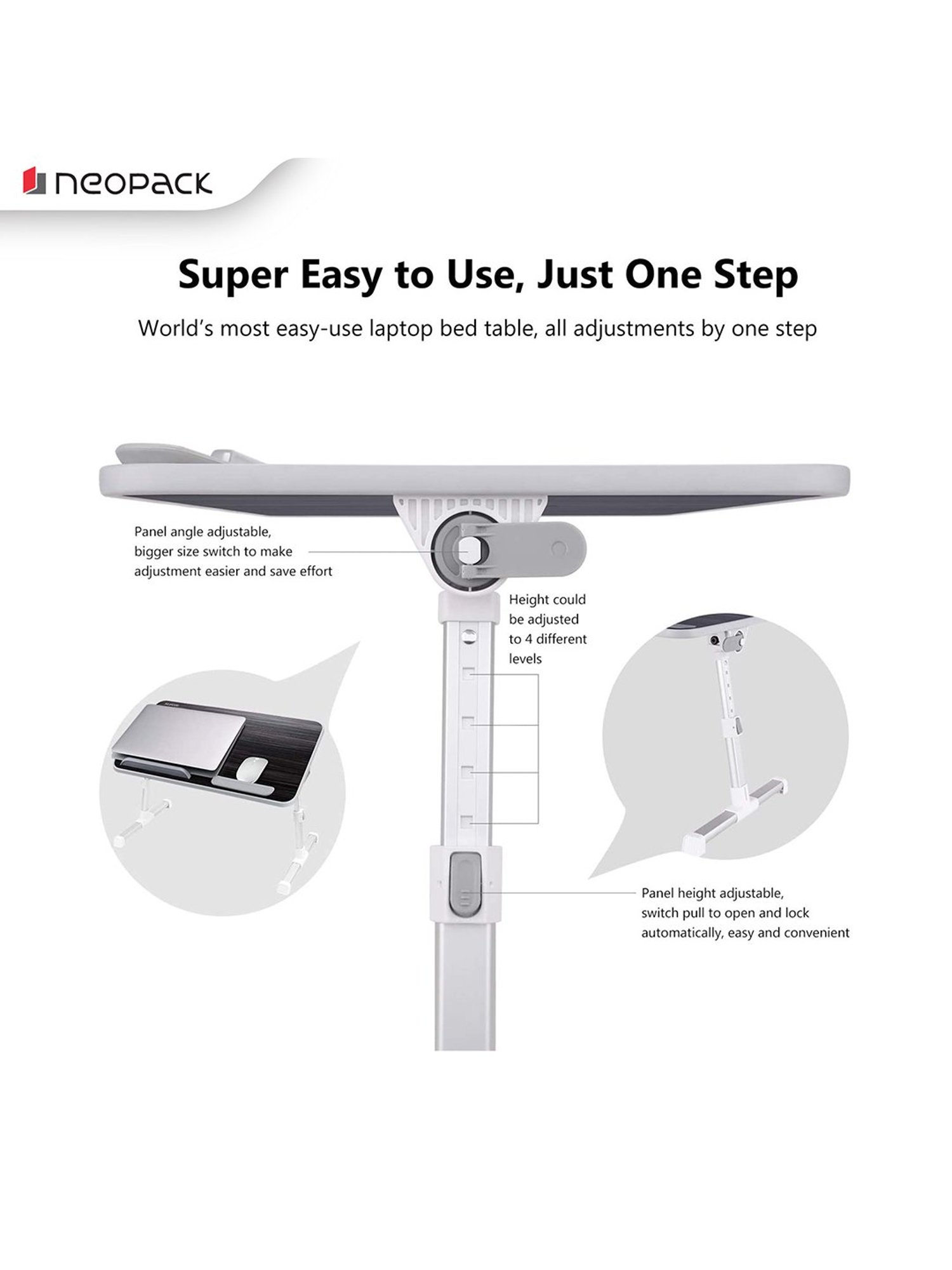 Neopack Ergonomic Laptop Table (Black)