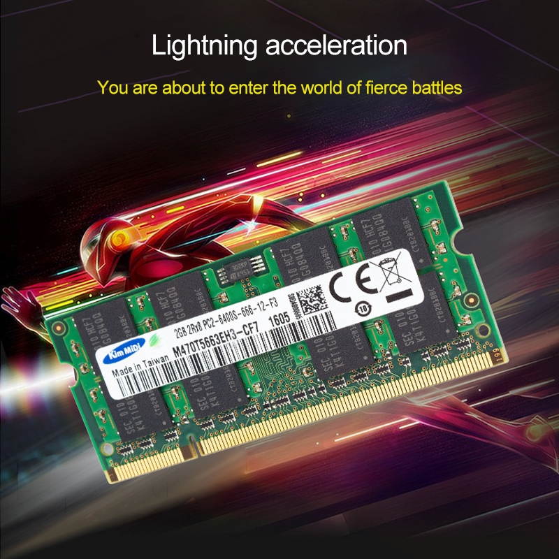 Kim MiDi 1.8V DDR2 800MHz 2GB Memory RAM Module for Laptops