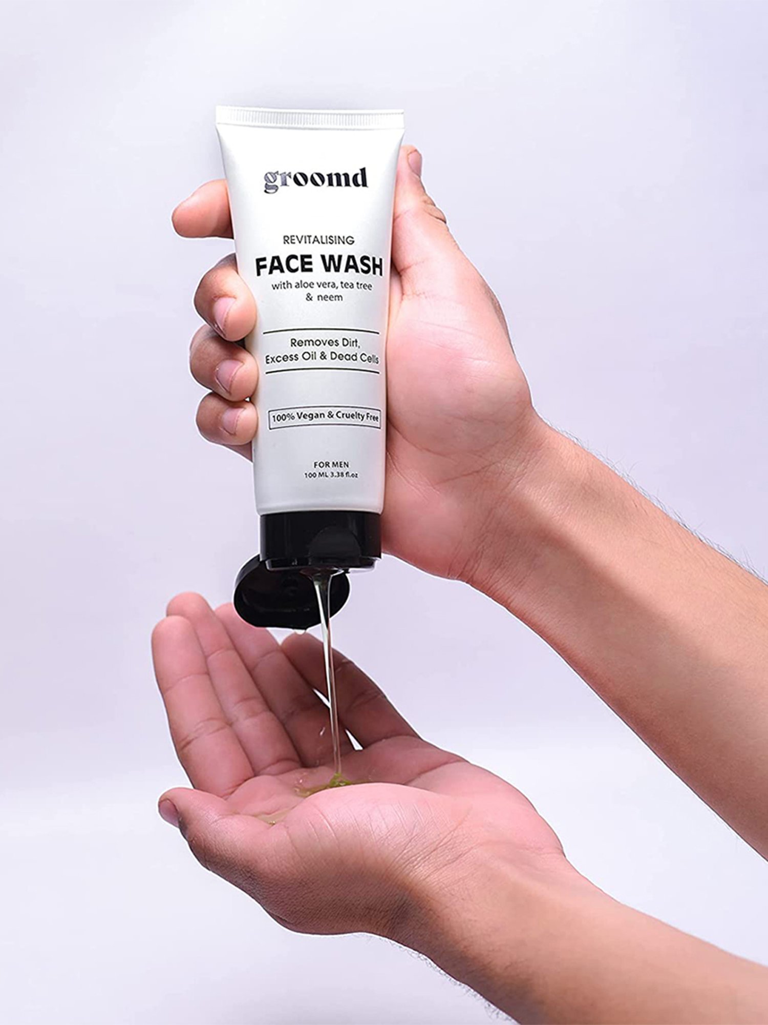 Groomd Face Wash with Aloe Vera, Tea Tree & Neem - Removes Dirt, Excess Oil & Dead Cells  (100 ml)