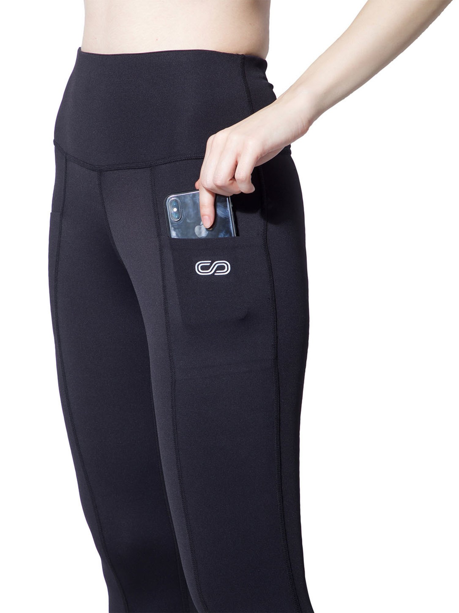 SILVERTRAQ Black Logo Print Leggings