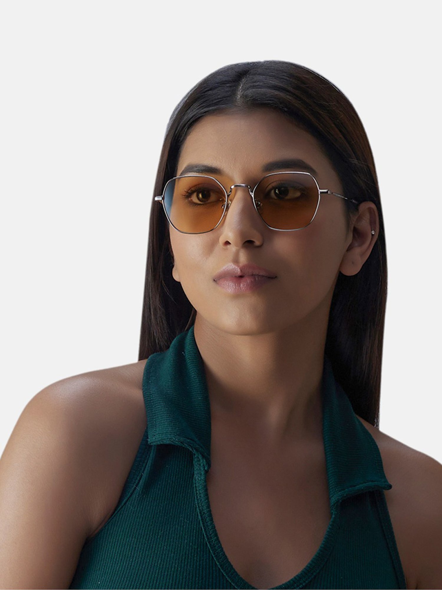 Shisen Fox Tokyo Gun-Amber Geometric Unisex UV Protection Sunglasses -51 mm