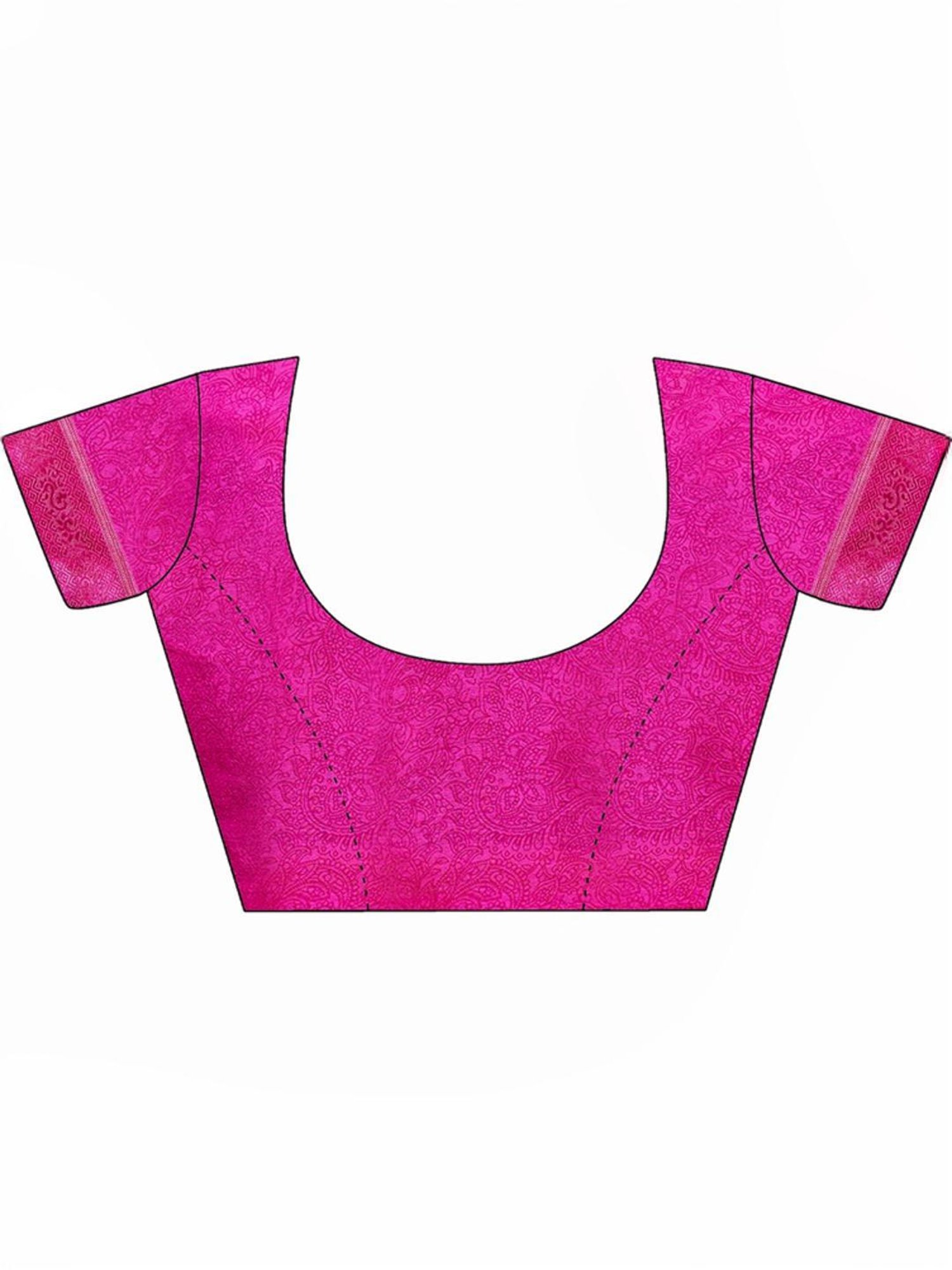 Satrani Purple Printed Saree With Unstitched Blouse