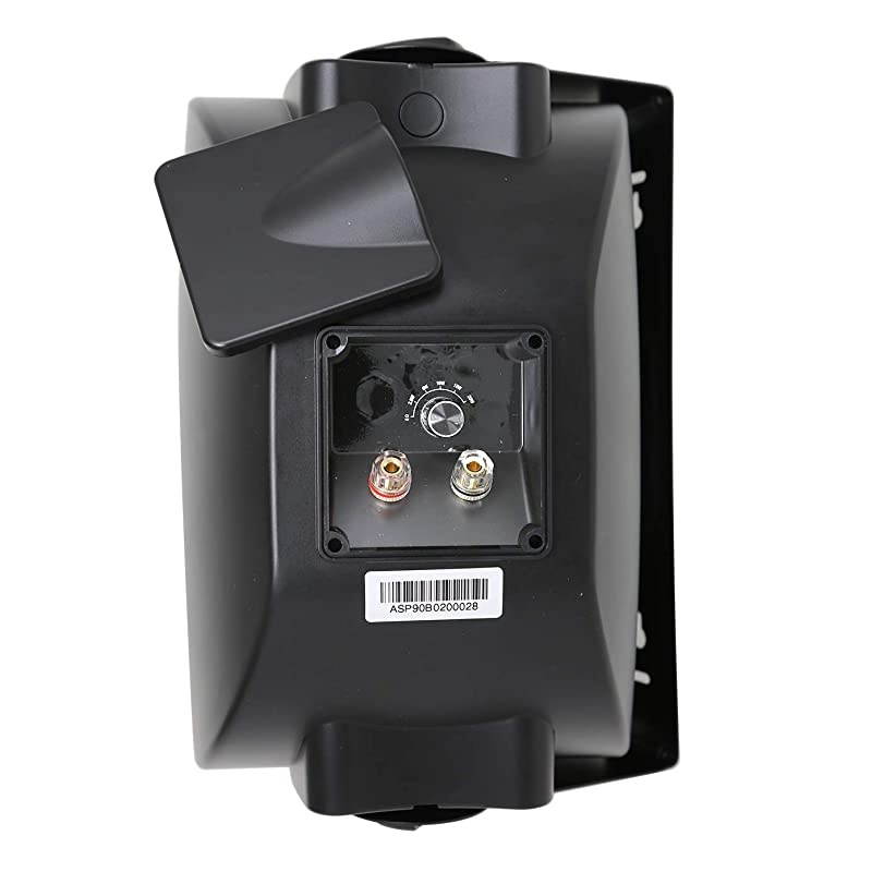 6.5" Premium Black Outdoor Weather-Resistant Patio Speaker with 70v Switch (Pair)