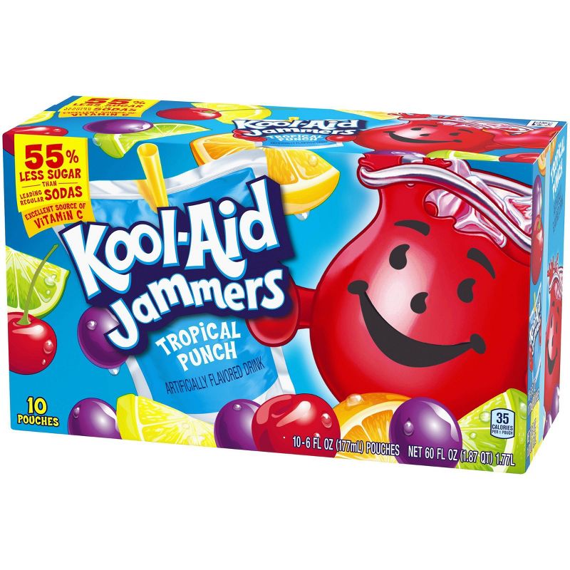 Kool-Aid Jammers Tropical Punch Juice Drinks - 10pk/6 fl oz Pouches