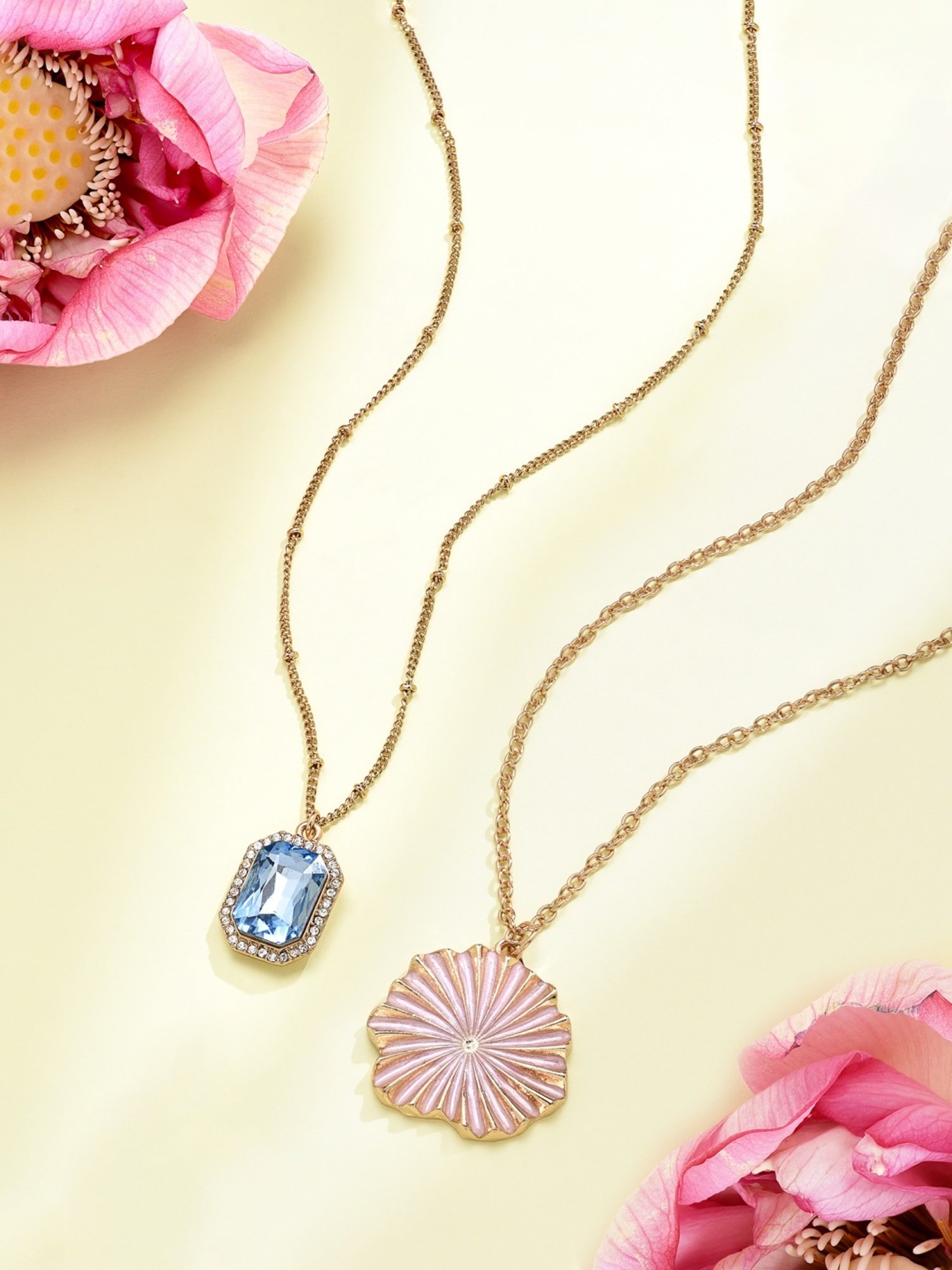 Zaveri Pearls Set of 2 Gold Tone Contemporary Chains -ZPFK15110