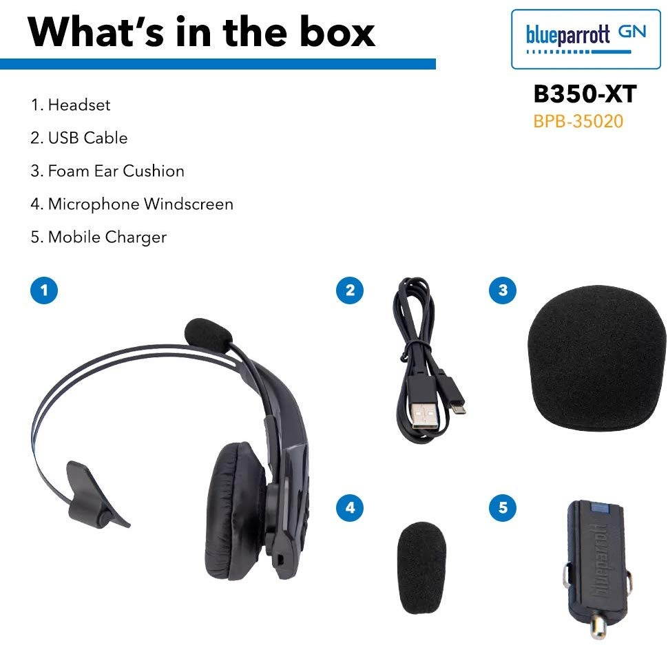 BlueParrott B350-XT BPB-35020 Wireless Noise-Canceling Headset