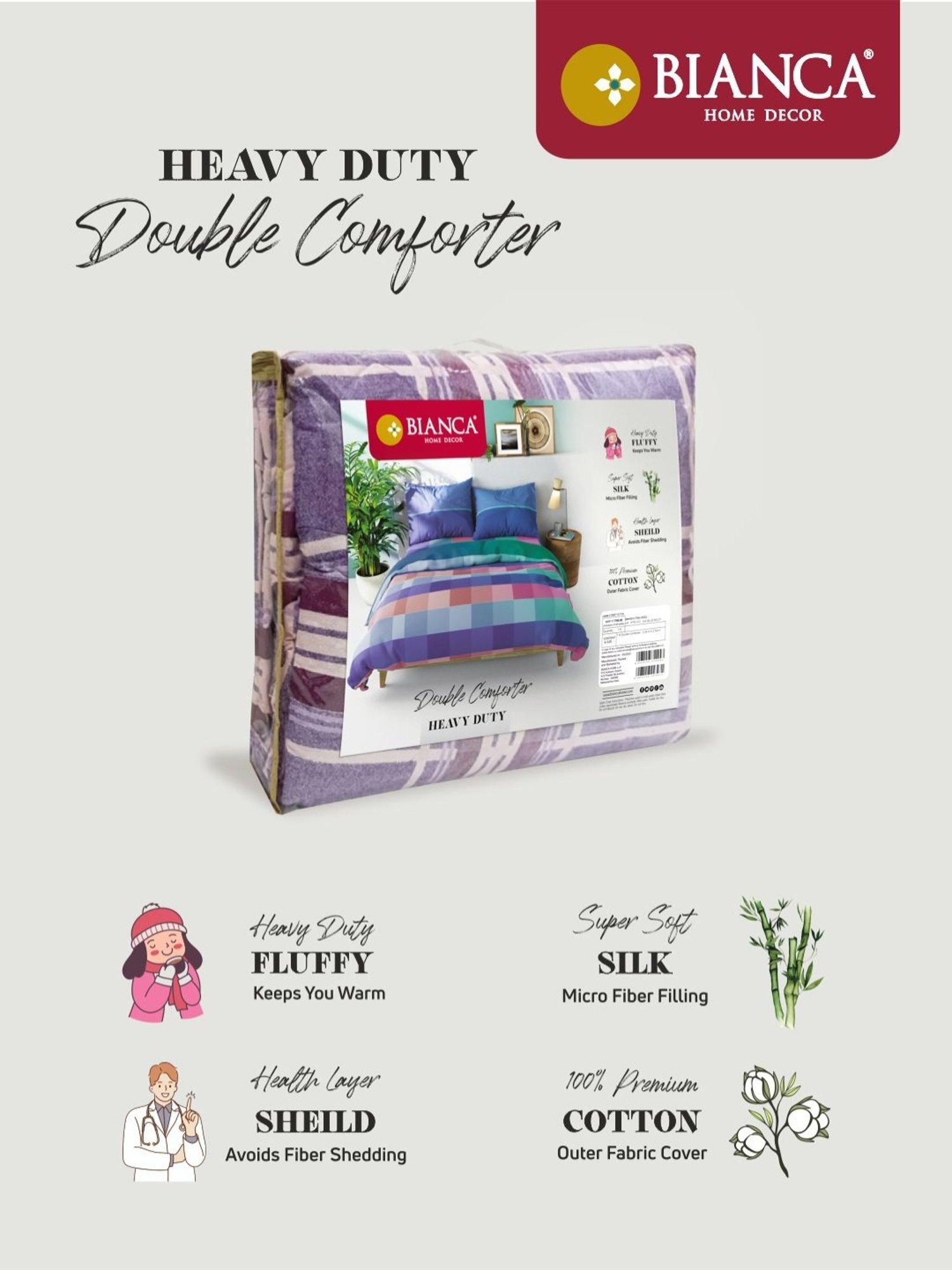 Bianca Victoria-Winter Rust 250 GSM Cotton Super Soft Double Comforter