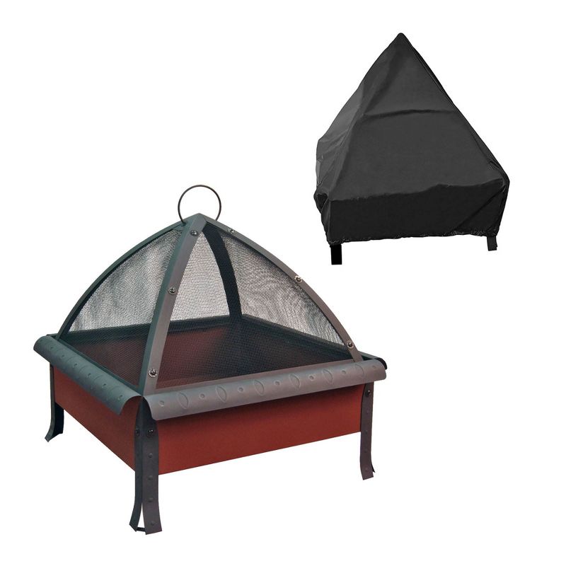 Landmann Tudor Backyard Fire Pit and Weatherproof Cover, Black