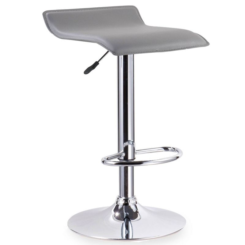 Set of 2 Counter Height Barstools Chrome/Gray - Leick Home