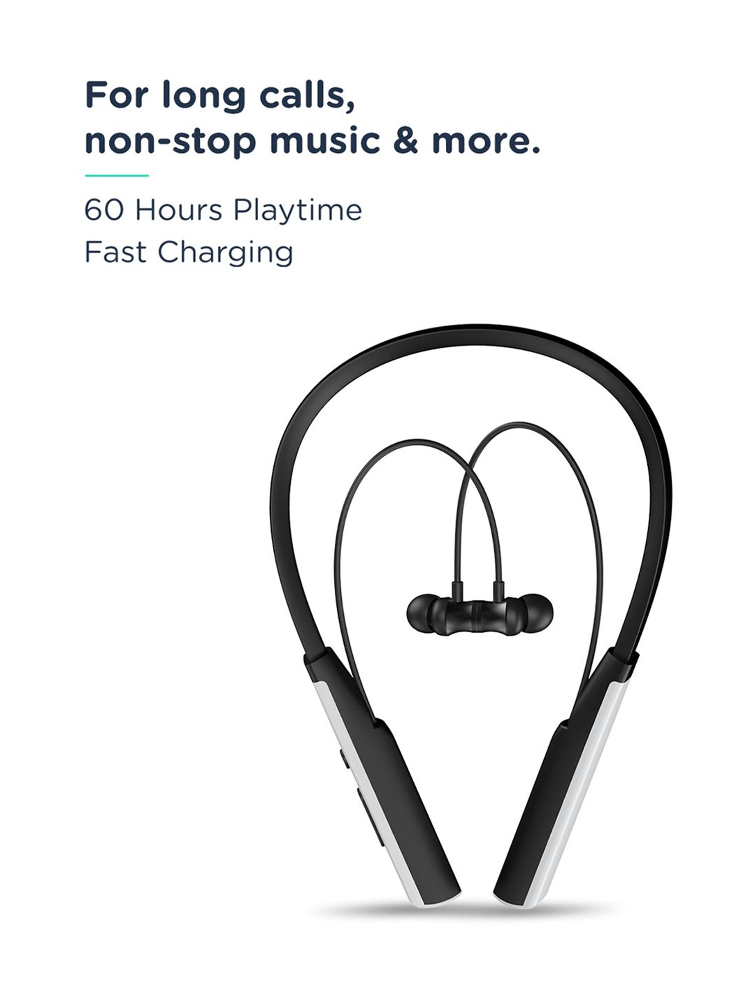 Pebble Flex Air Bluetooth Neckband with Playtime up to 10 Hrs (Navy Blue)