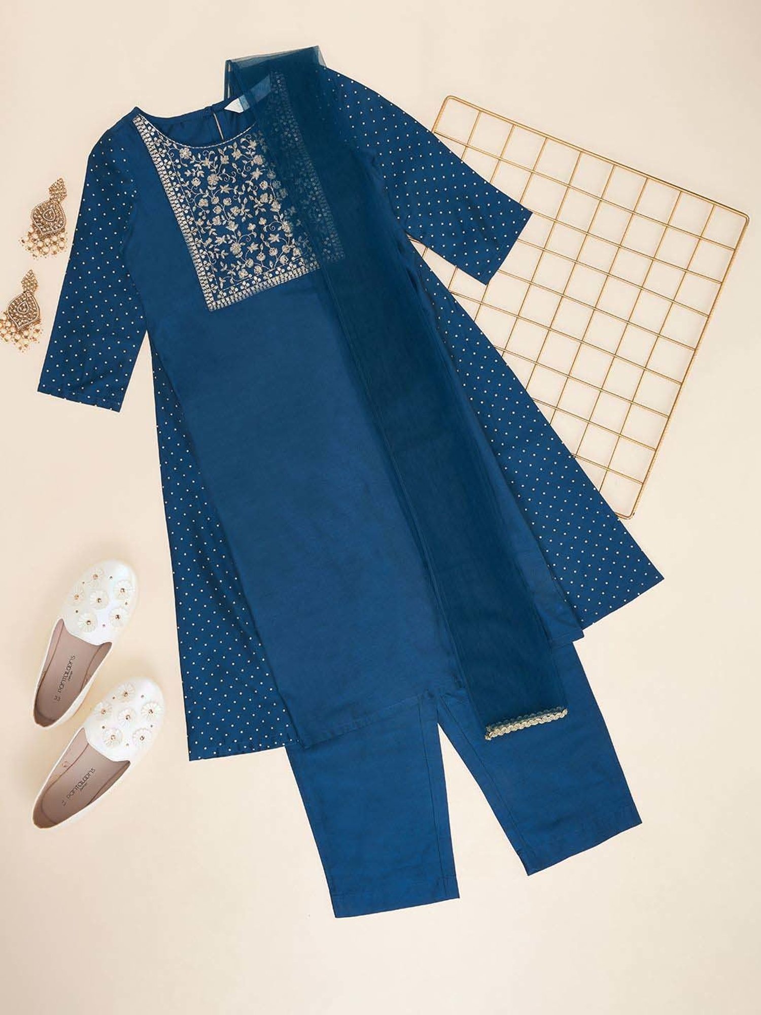 Akkriti by Pantaloons Girls Alexandrite Printed Kurta Sets