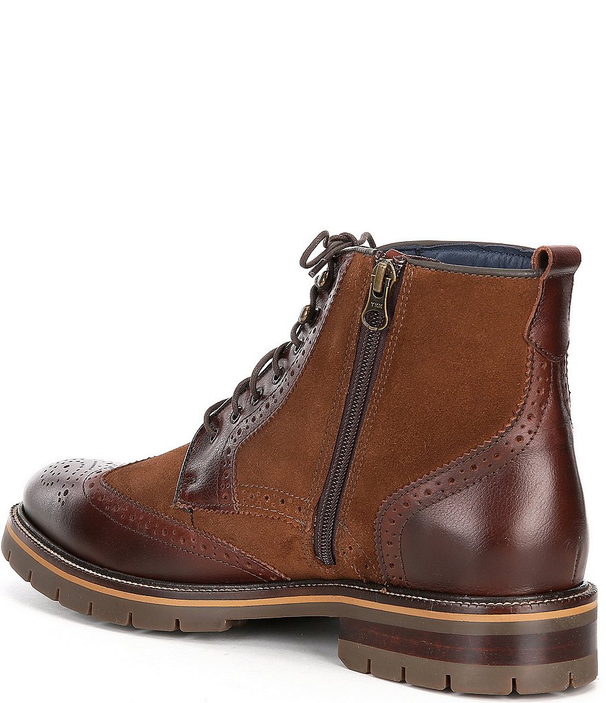 Johnston & Murphy Men's Cody Leather Suede Wingtip Boots