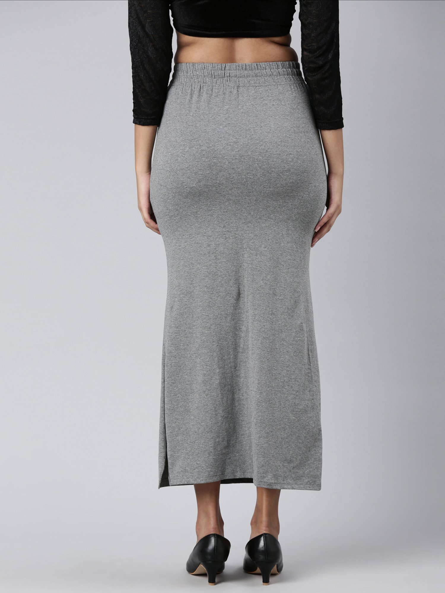 JCSS Grey Cotton Saree Shapewear