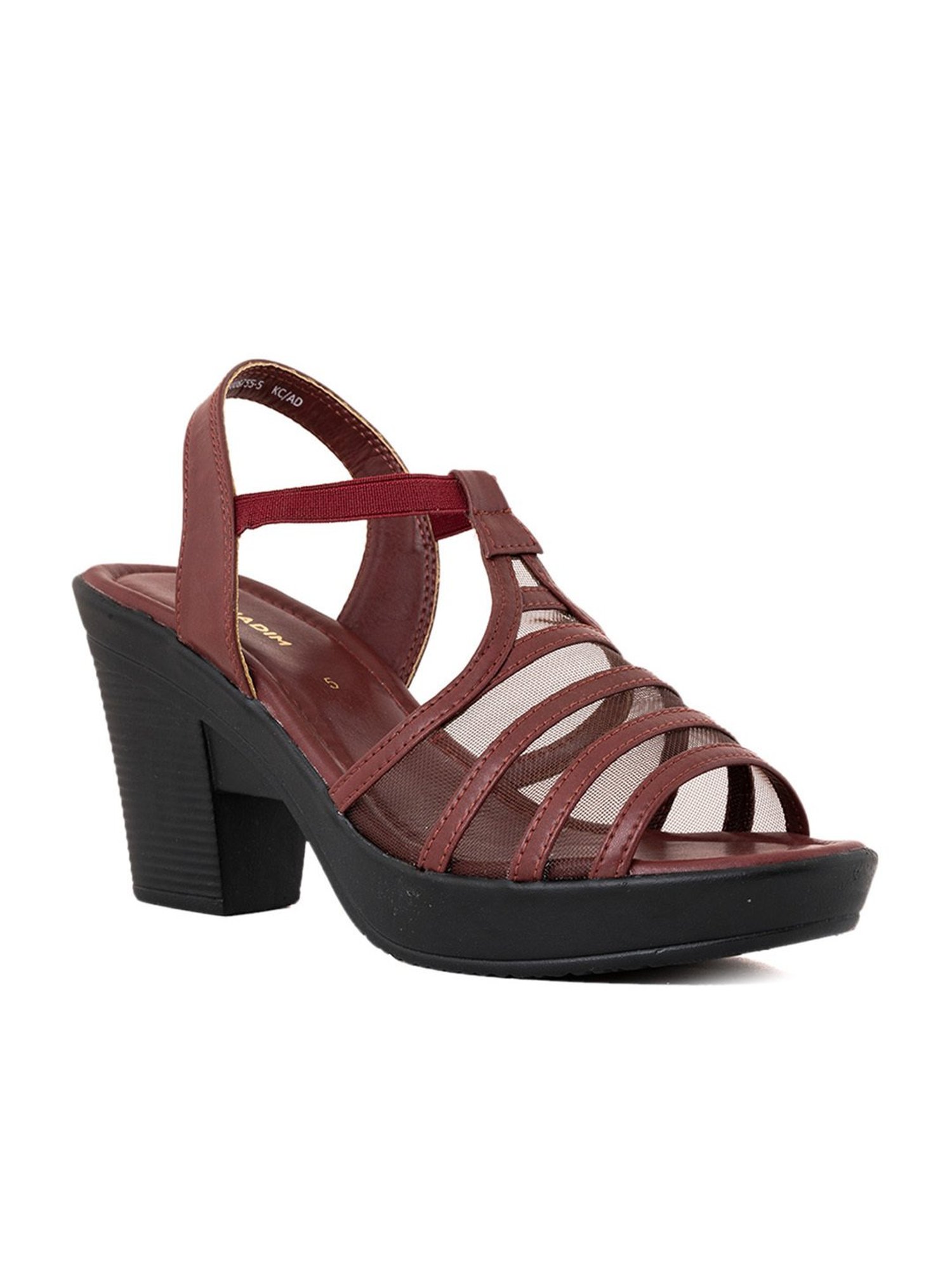 Khadim Women's Maroon Ankle Strap Sandals