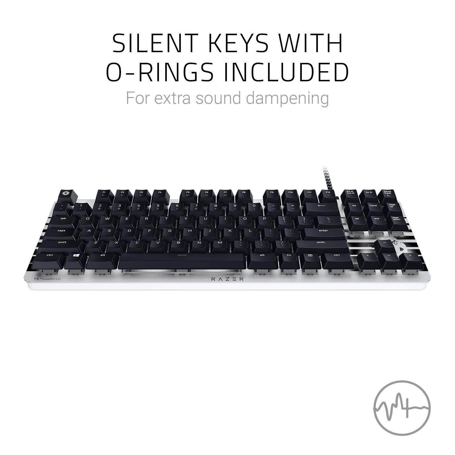 BlackWidow Lite Mechanical Tenkeyless Keyboard: Orange Key Switches - Tactile & Silent - White Individual Key Lighting - Compact Design - Detachable Cable - Stormtrooper Limited Edition