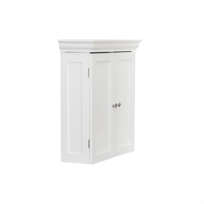 Decorative Wall Cabinet with Two Contemporary Doors White - Elegant Home Fashions