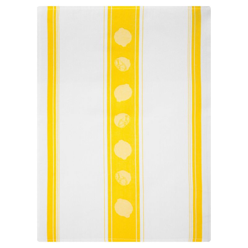 2pk Jacquard Lemon Print Cotton Towel Yellow- MU Kitchen