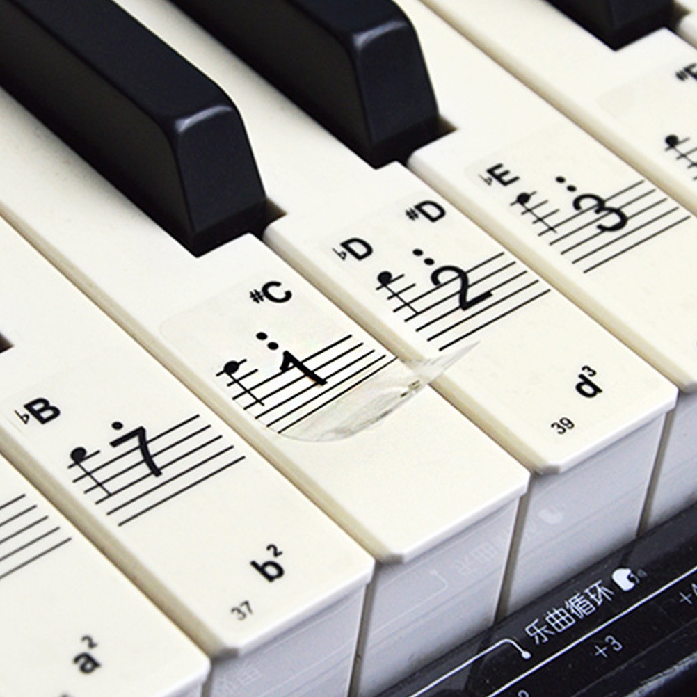 3 Sheets Removable Creative Piano Stickers Piano Beginner Stickers Keyboards Sticker