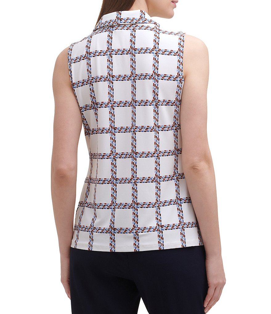 Tommy Hilfiger Windowpane Print Matte Jersey Tank