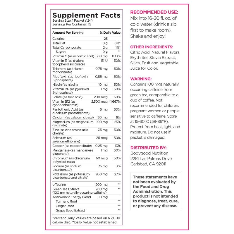 Pureboost Clean Energy Drink Mix - Berry Boost - 15ct