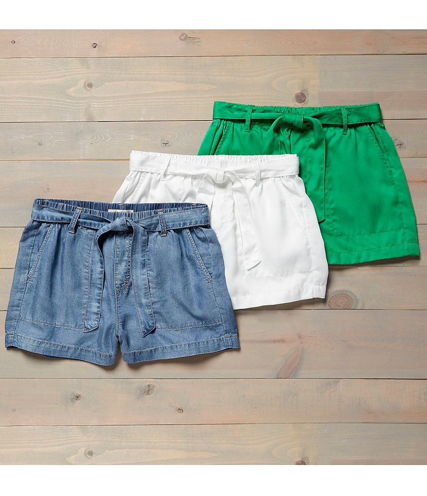 Copper Key High Rise Tie Front Tencel Shorts