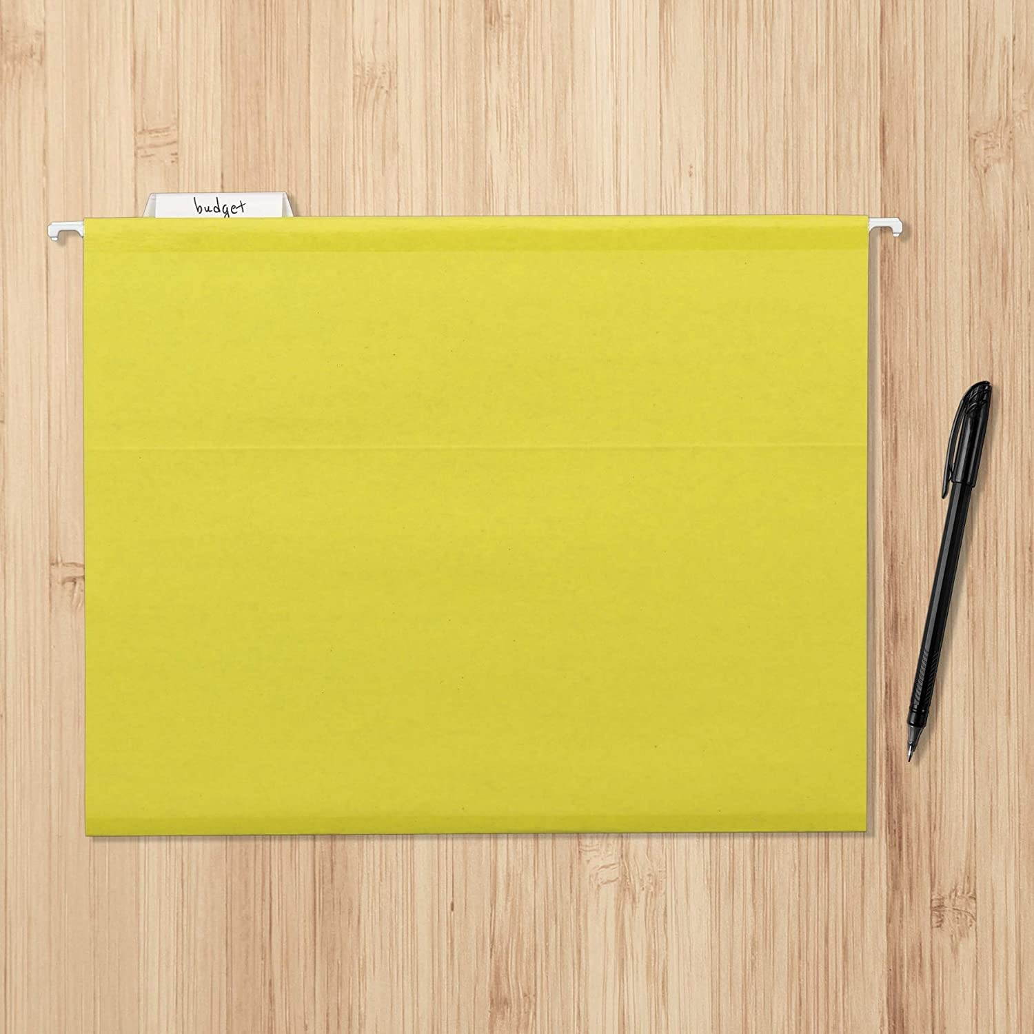 AmazonBasics Hanging File - Box Bottom - Heavy Duty, 2" Expansion, Assorted, Letter, 25 per Box