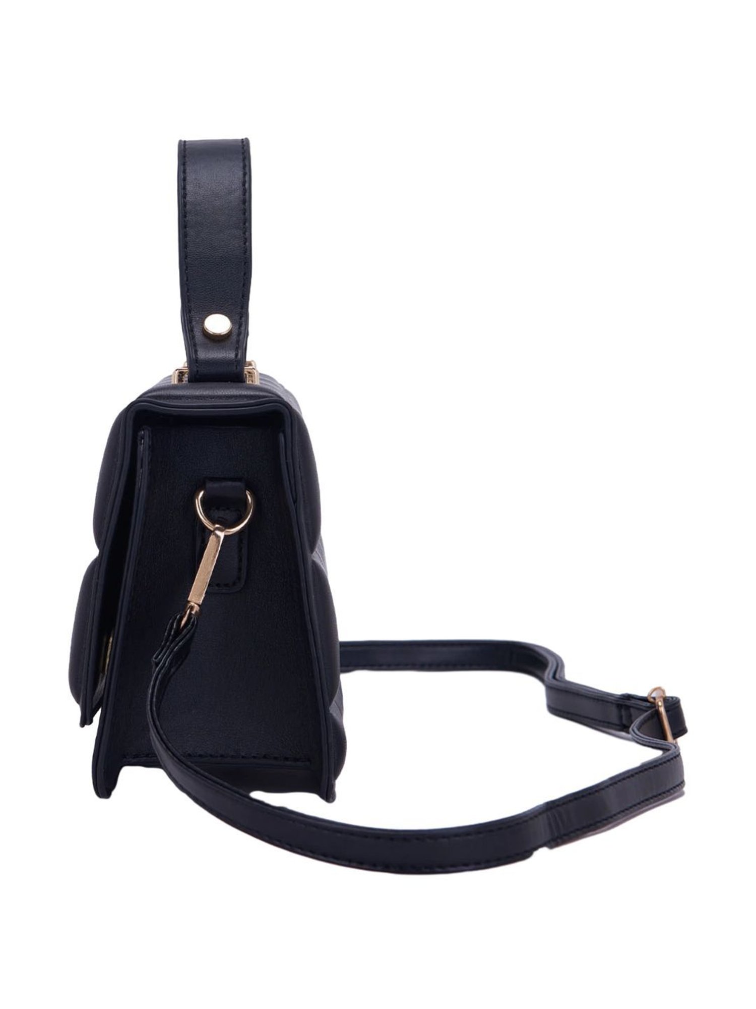 Giordano Black Quilted Medium Satchel Handbag