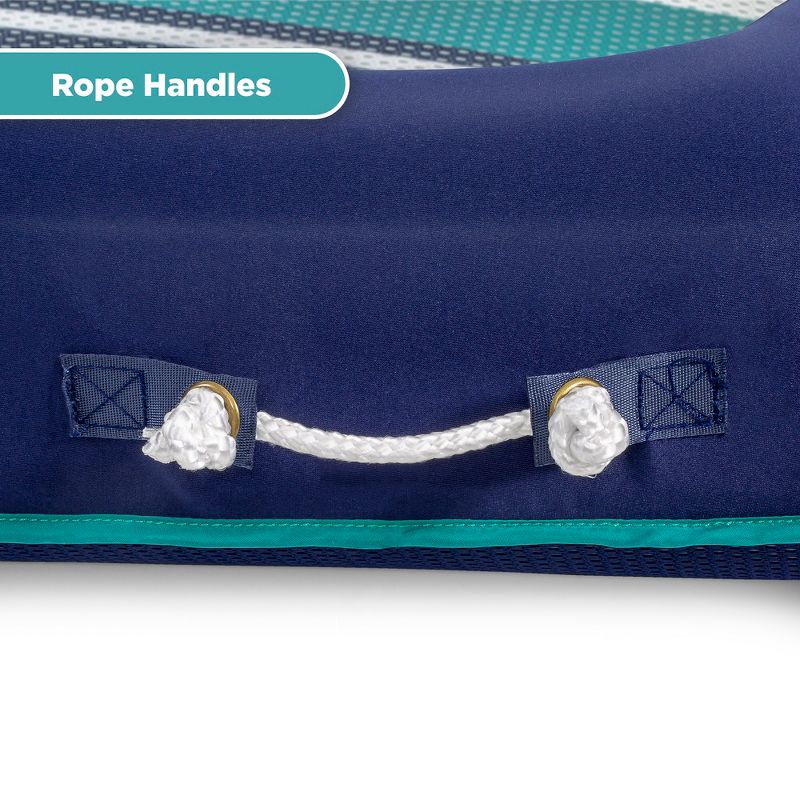 Aqua Oversized Deluxe Luxurious Inflatable Outdoor Swimming Pool Lounger Hammock Float with Sunshade Canopy, Blue