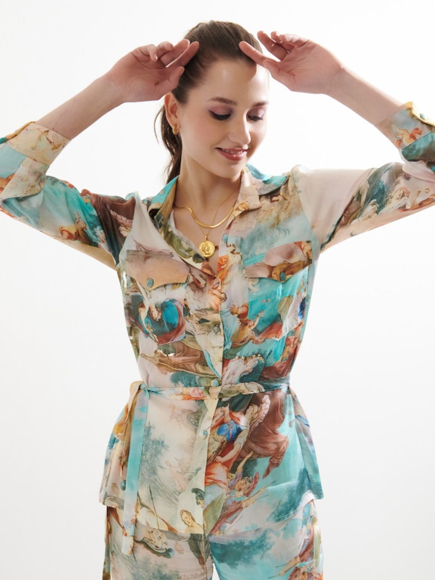 Cin Cin Multicolor Hodophilia Russ Shirt With Pant